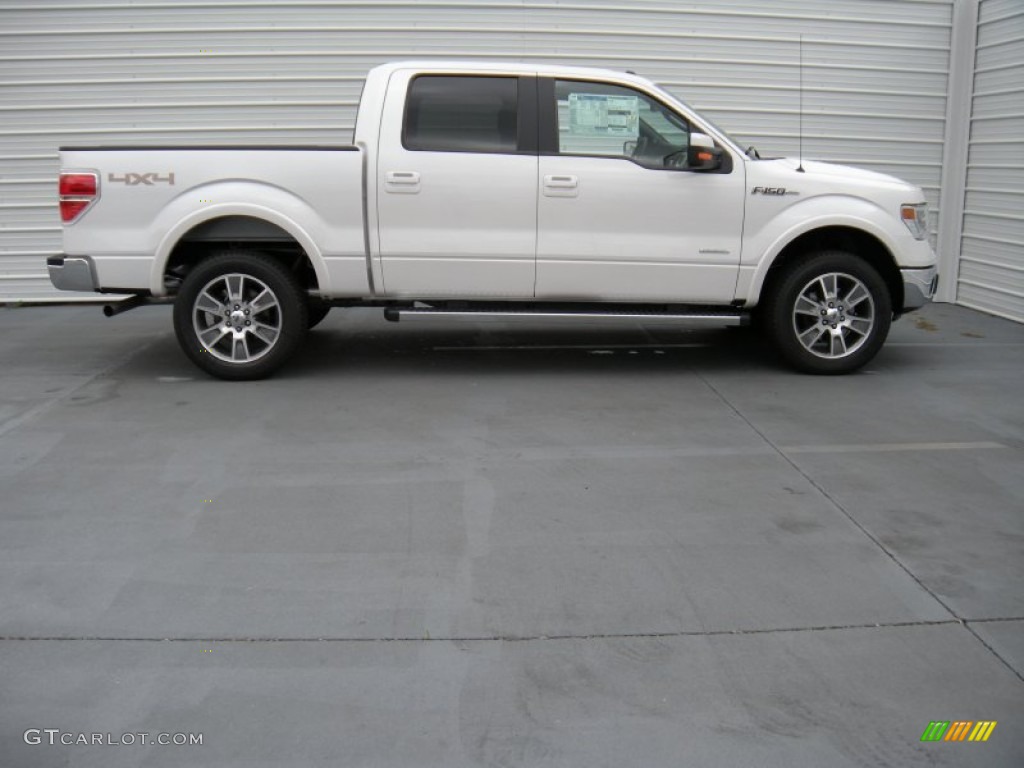 2014 F150 Lariat SuperCrew 4x4 - White Platinum / Black photo #3