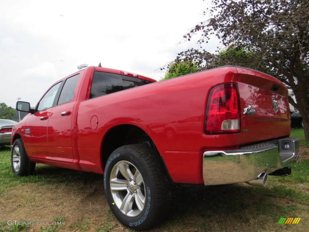 2014 1500 Big Horn Crew Cab - Flame Red / Black/Diesel Gray photo #2