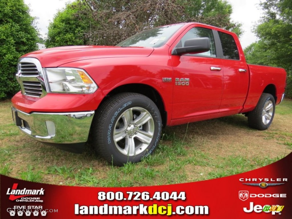 2014 1500 SLT Quad Cab - Flame Red / Black/Diesel Gray photo #1