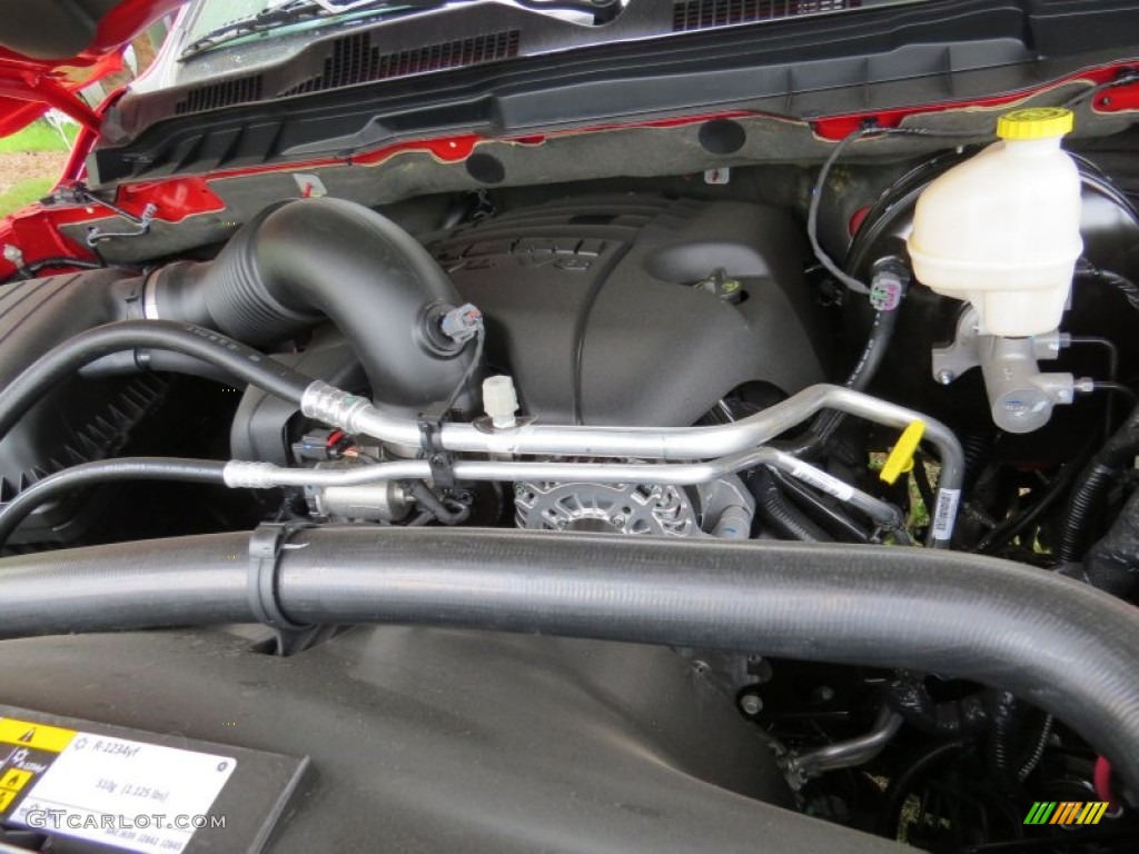 2014 1500 SLT Quad Cab - Flame Red / Black/Diesel Gray photo #9