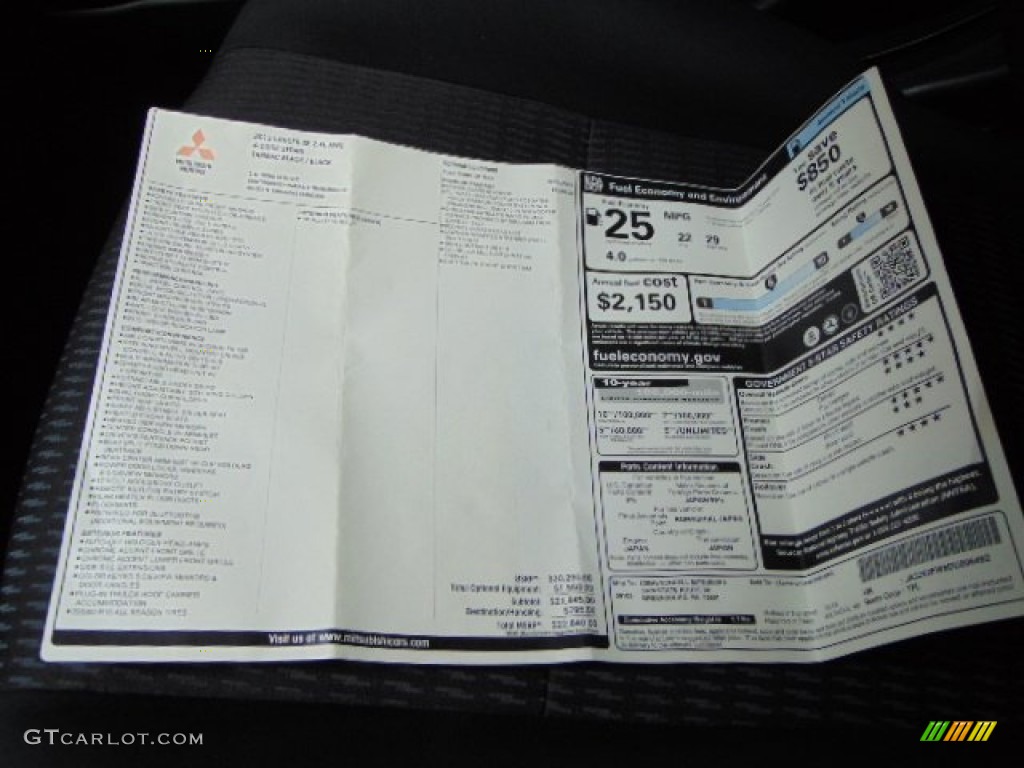 2013 Mitsubishi Lancer SE AWC Window Sticker Photo #93891894