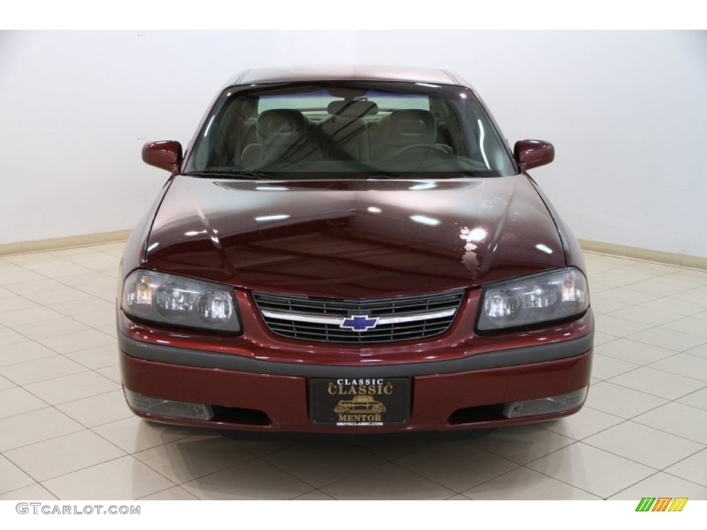 2002 Impala LS - Dark Carmine Red Metallic / Medium Gray photo #2