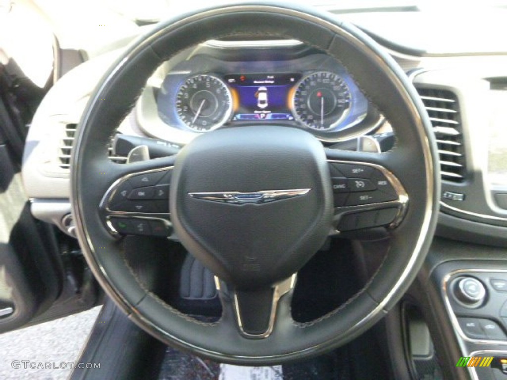 2015 Chrysler 200 C AWD Black Steering Wheel Photo #93895309