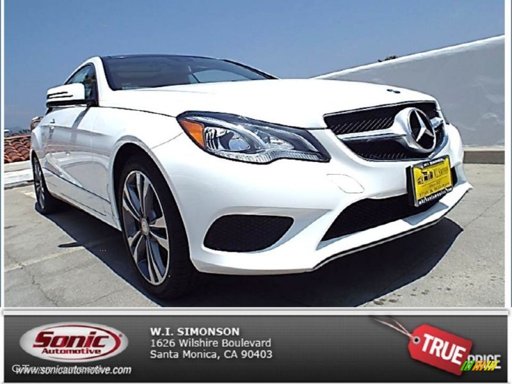 2014 E 350 Coupe - Polar White / Silk Beige/Espresso Brown photo #1