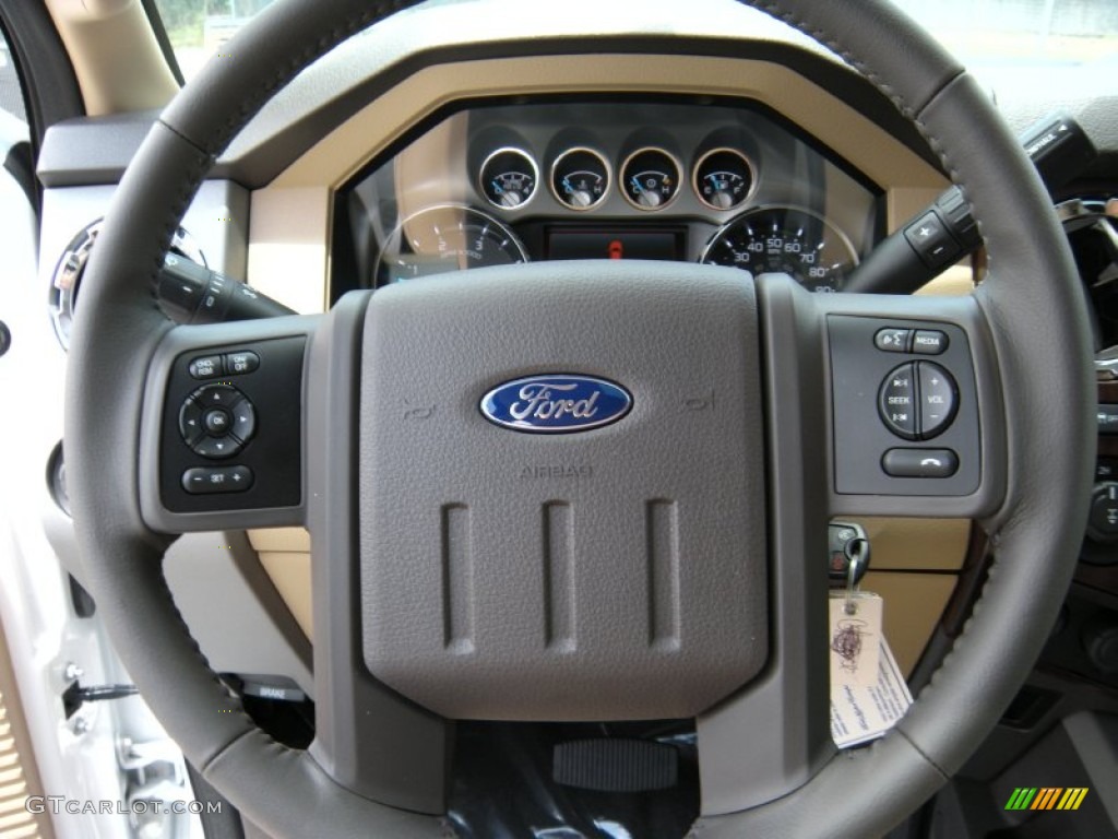 2015 Ford F350 Super Duty Lariat Crew Cab 4x4 Adobe Steering Wheel Photo #93906935