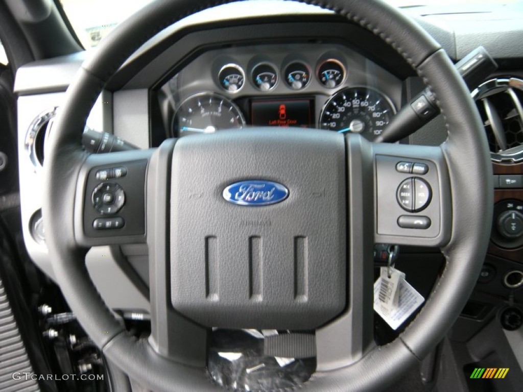 2015 Ford F350 Super Duty Lariat Crew Cab 4x4 Black Steering Wheel Photo #93907997