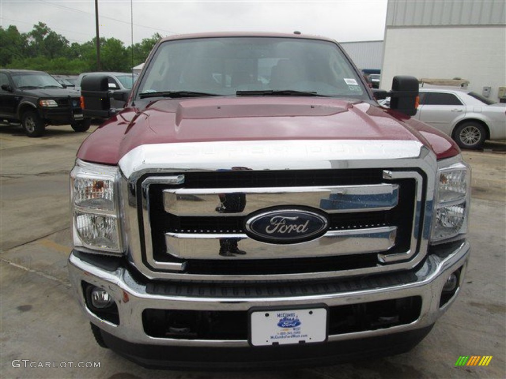 2015 F250 Super Duty Lariat Crew Cab 4x4 - Ruby Red / Adobe photo #2