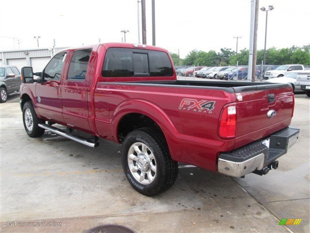 2015 F250 Super Duty Lariat Crew Cab 4x4 - Ruby Red / Adobe photo #5