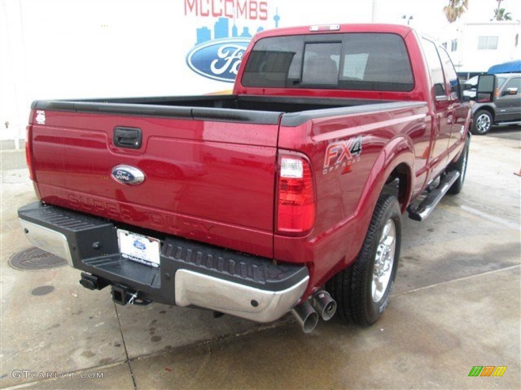 2015 F250 Super Duty Lariat Crew Cab 4x4 - Ruby Red / Adobe photo #7