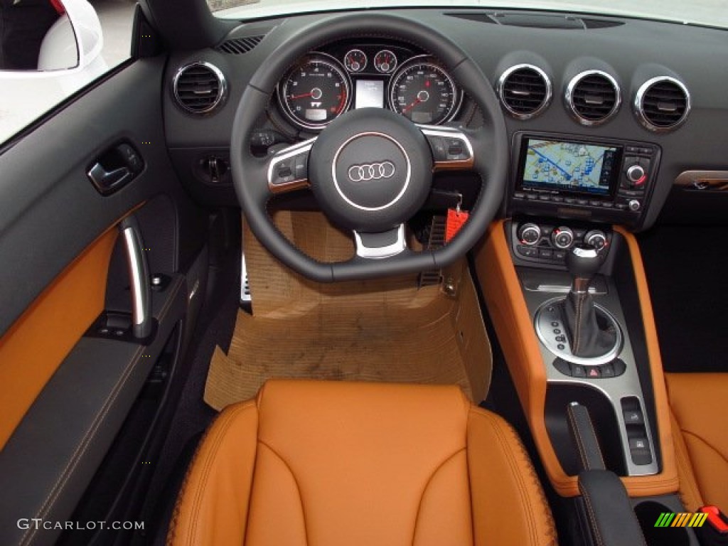 2015 Audi TT 2.0T quattro Roadster S Madras Brown Baseball-optic Leather Dashboard Photo #93920618