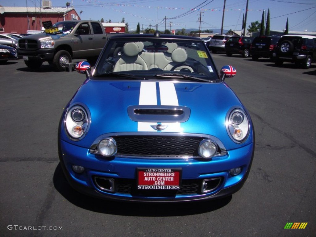 2012 Cooper S Convertible - Laser Blue Metallic / Satellite Gray Lounge Leather photo #2