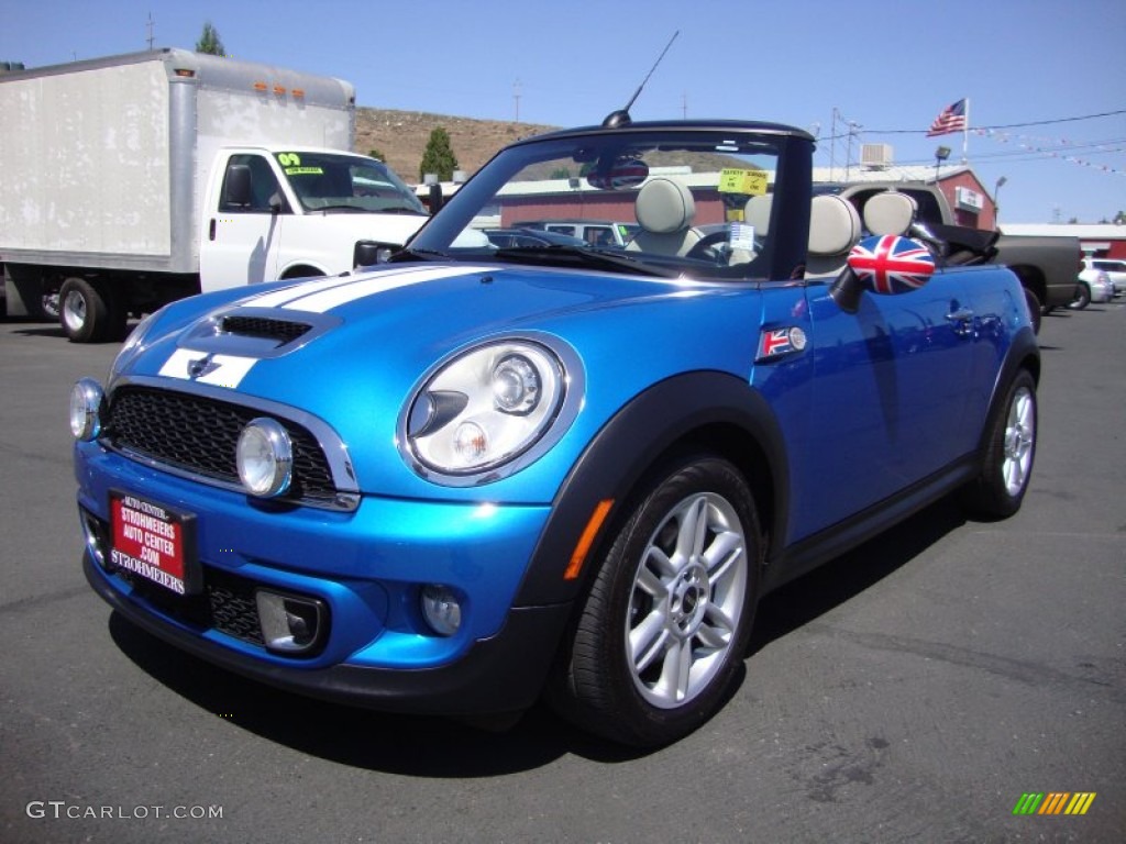 2012 Cooper S Convertible - Laser Blue Metallic / Satellite Gray Lounge Leather photo #3