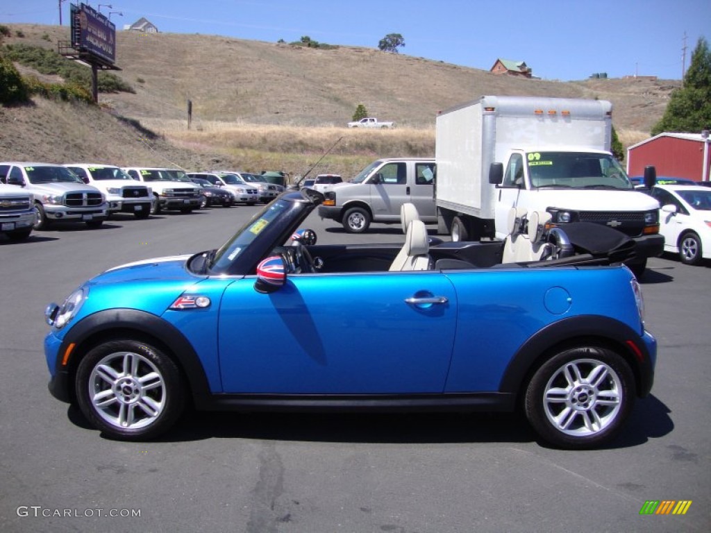 2012 Cooper S Convertible - Laser Blue Metallic / Satellite Gray Lounge Leather photo #4