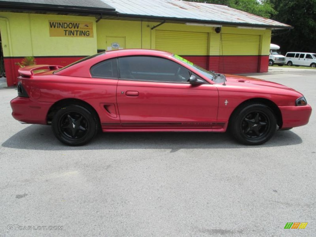 1998 Mustang V6 Coupe - Laser Red / Medium Graphite photo #2