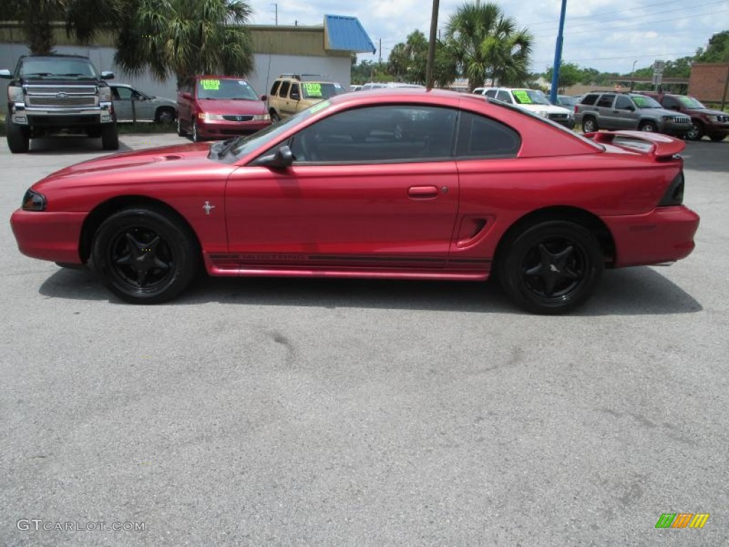 1998 Mustang V6 Coupe - Laser Red / Medium Graphite photo #6