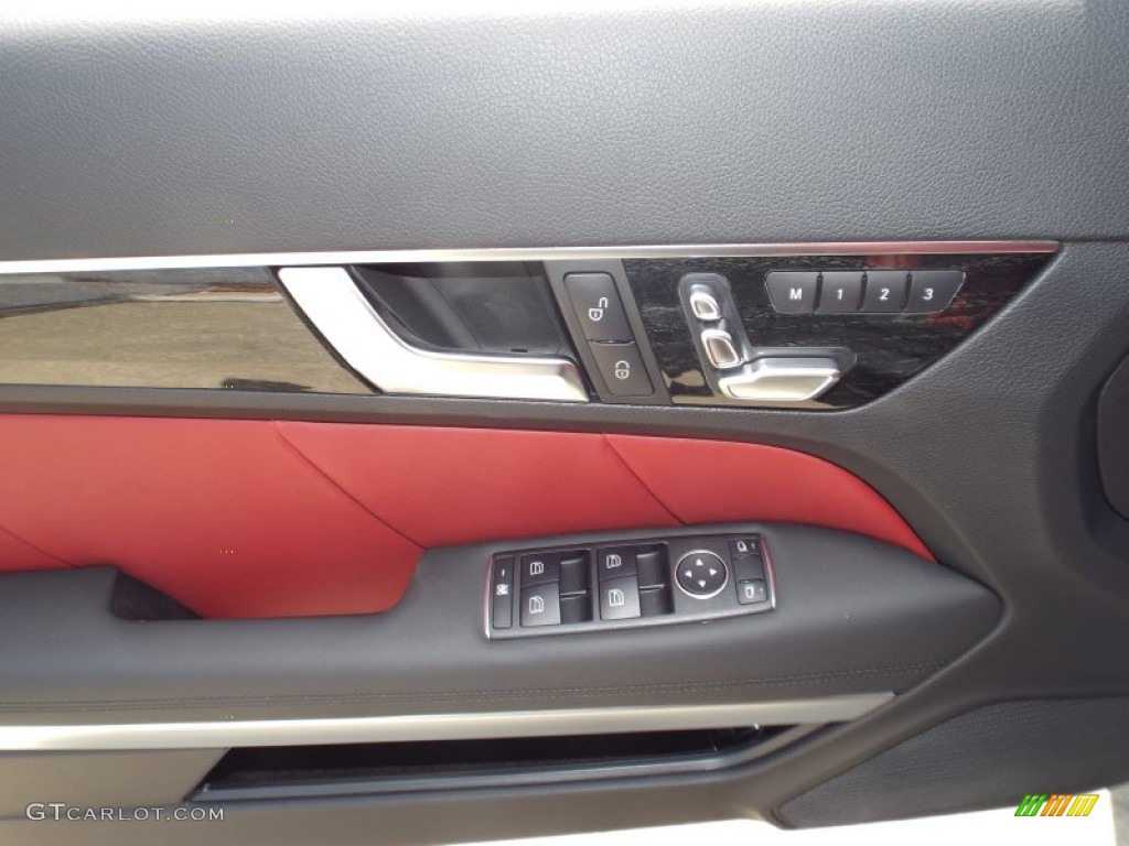 2014 E 350 Coupe - Black / Red/Black photo #6