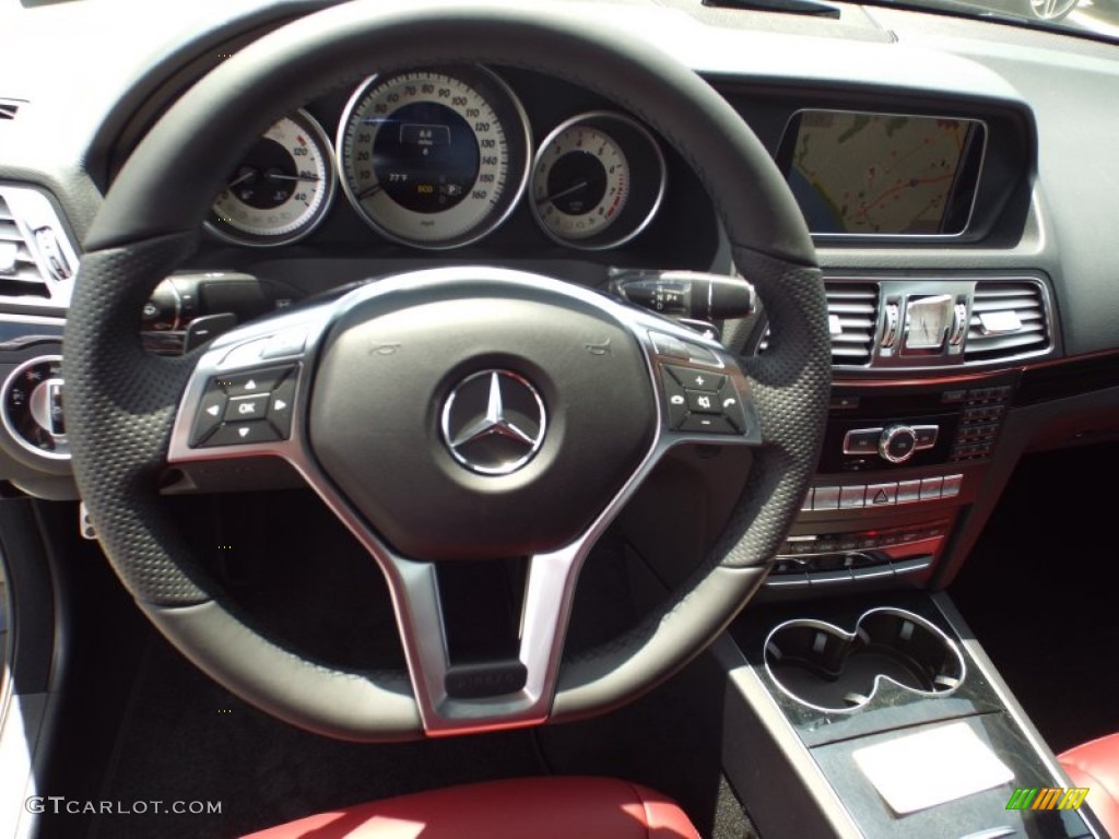 2014 E 350 Coupe - Black / Red/Black photo #9