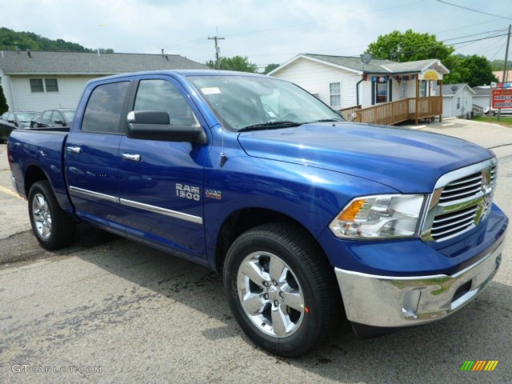 2014 1500 SLT Crew Cab 4x4 - Blue Streak Pearl Coat / Black/Diesel Gray photo #8