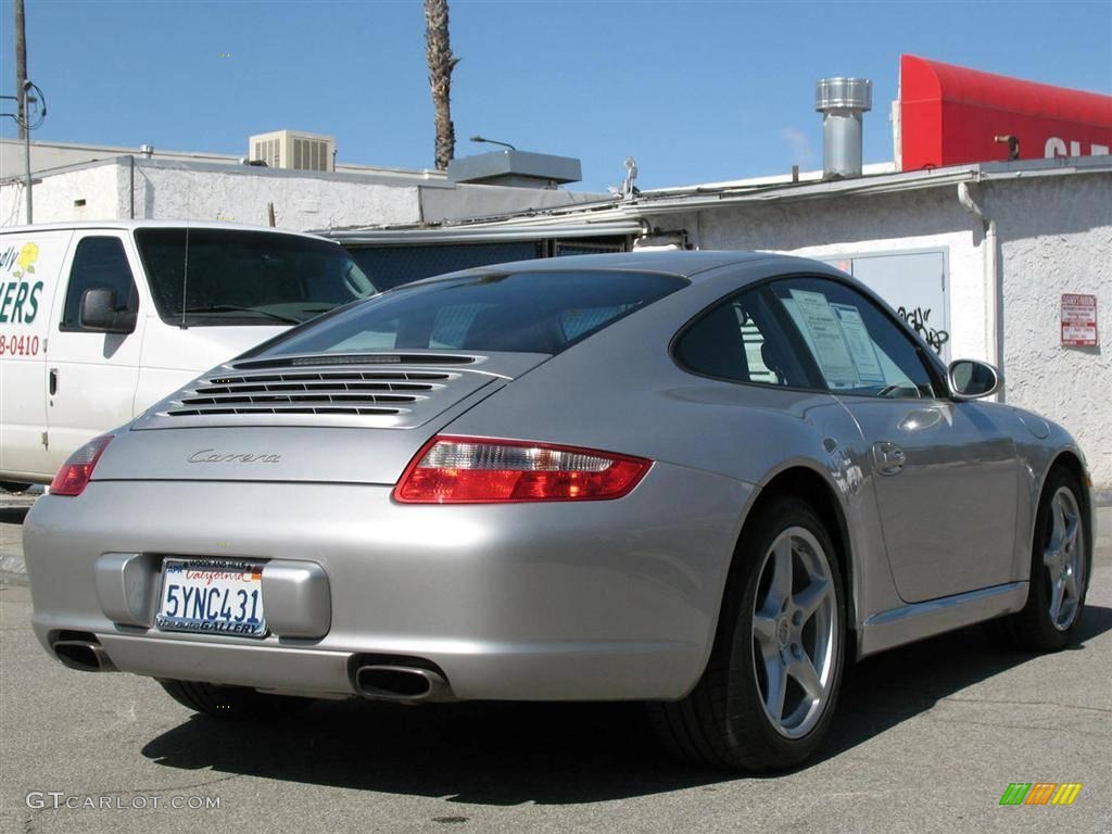 2007 911 Carrera Coupe - GT Silver Metallic / Black photo #8