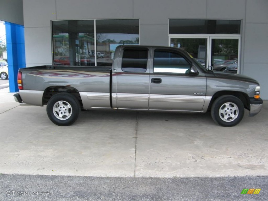 2000 Silverado 1500 LS Extended Cab - Charcoal Gray Metallic / Graphite photo #2