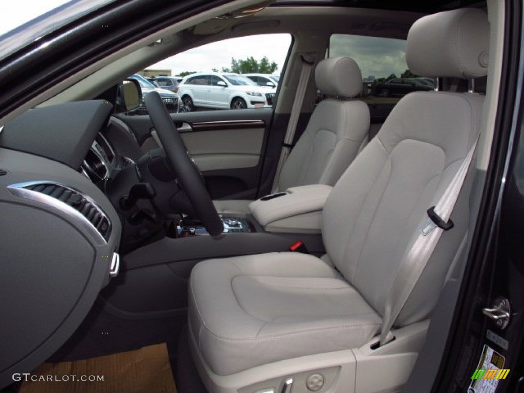 Limestone Gray Interior 2014 Audi Q7 3.0 TFSI quattro S Line Package Photo #93941235