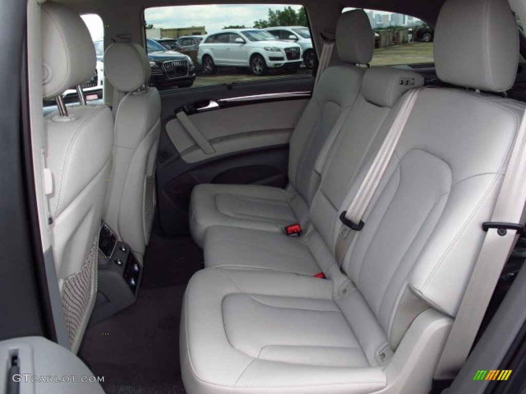 Limestone Gray Interior 2014 Audi Q7 3.0 TFSI quattro S Line Package Photo #93941280