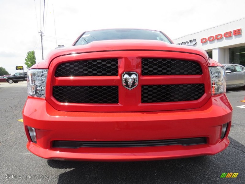 2014 1500 Express Quad Cab - Flame Red / Black/Diesel Gray photo #2