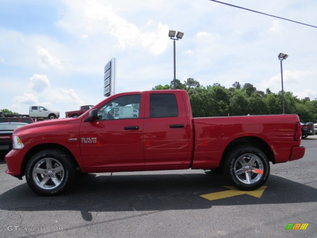 2014 1500 Express Quad Cab - Flame Red / Black/Diesel Gray photo #4
