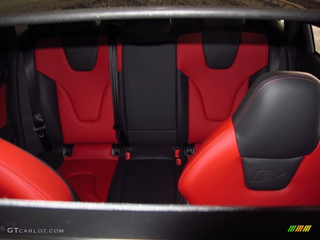 Black/Magma Red Interior 2014 Audi S4 Premium plus 3.0 TFSI quattro Photo #93942834