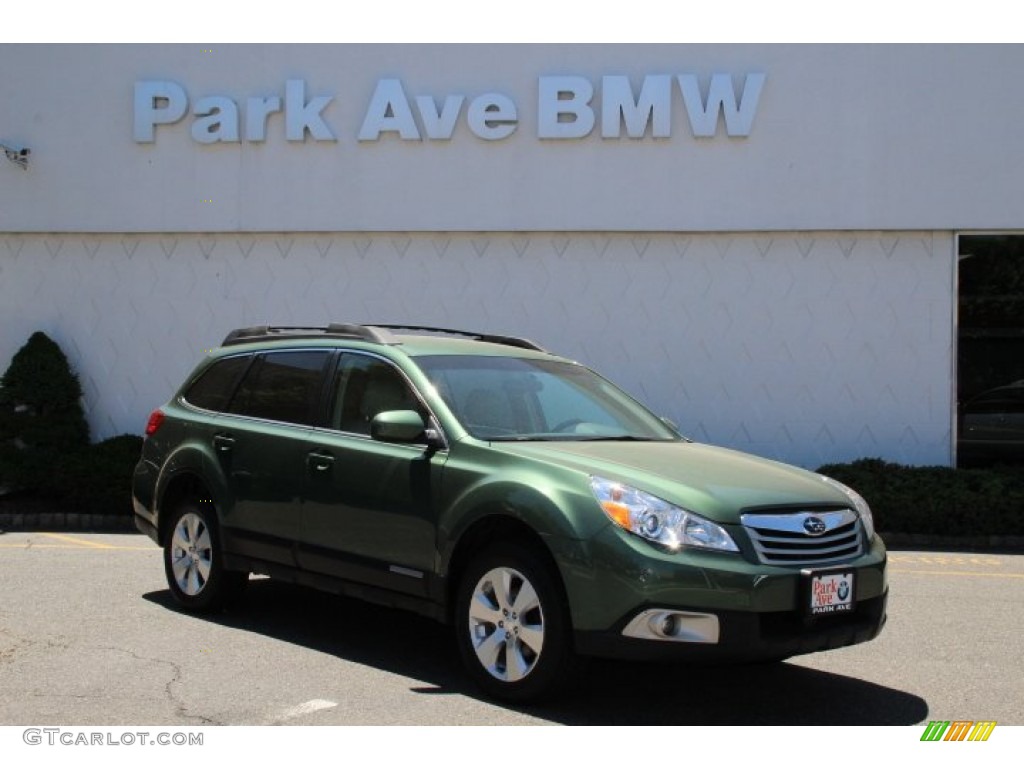 2011 Outback 2.5i Premium Wagon - Cypress Green Pearl / Warm Ivory photo #1