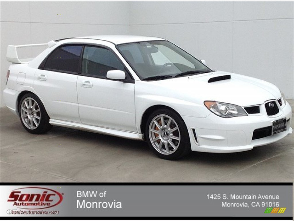 2006 Impreza WRX STi - Aspen White / Anthracite Black/Blue Alcantara photo #1