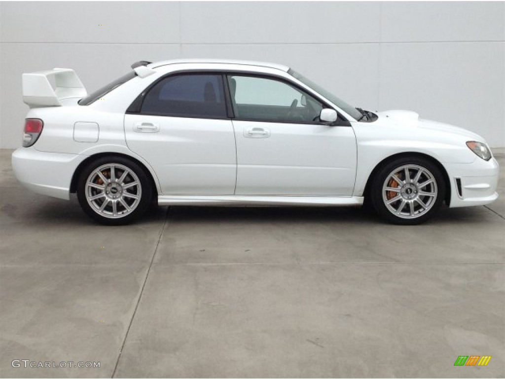 2006 Impreza WRX STi - Aspen White / Anthracite Black/Blue Alcantara photo #2