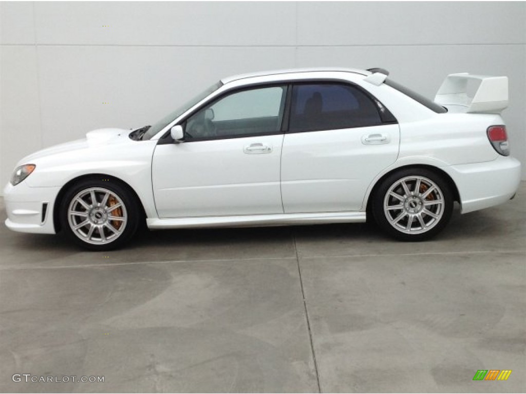 2006 Impreza WRX STi - Aspen White / Anthracite Black/Blue Alcantara photo #6