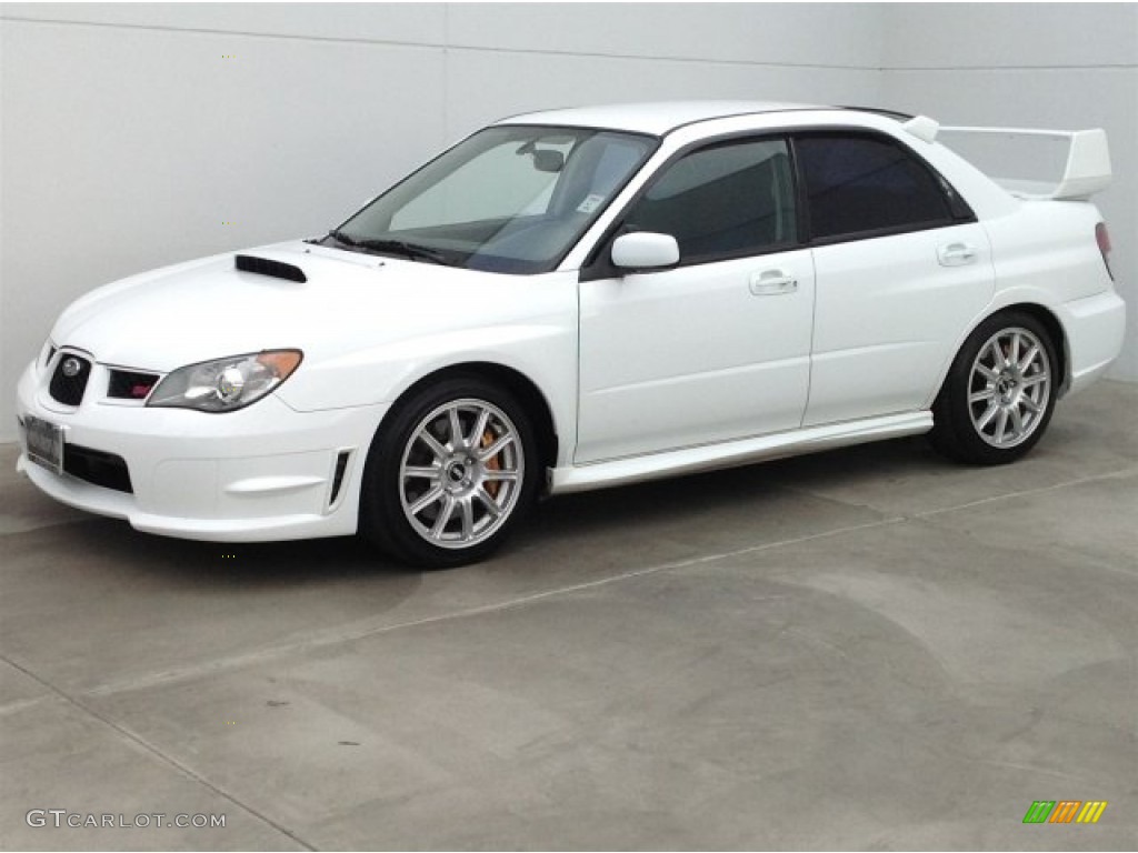 2006 Impreza WRX STi - Aspen White / Anthracite Black/Blue Alcantara photo #7