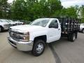 Summit White - Silverado 3500HD WT Regular Cab Stake Truck Photo No. 2