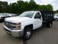 Summit White - Silverado 3500HD WT Regular Cab Stake Truck Photo No. 2