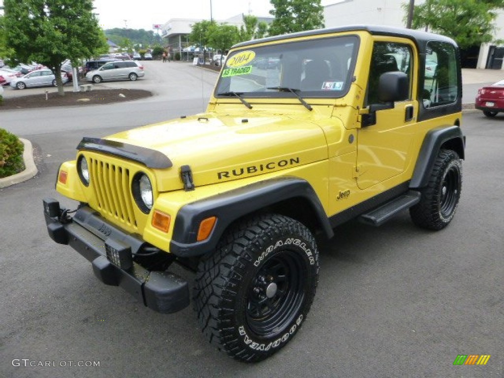 2004 Wrangler Rubicon 4x4 - Solar Yellow / Dark Slate Gray photo #6