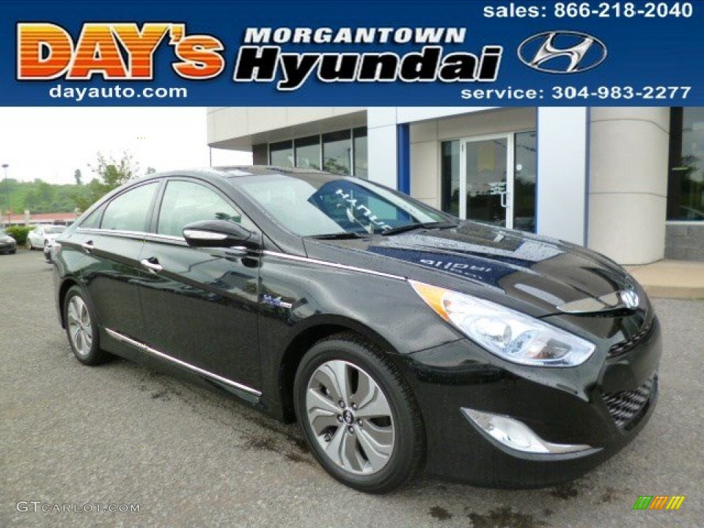 2014 Sonata Hybrid Limited - Eclipse Black / Gray photo #1