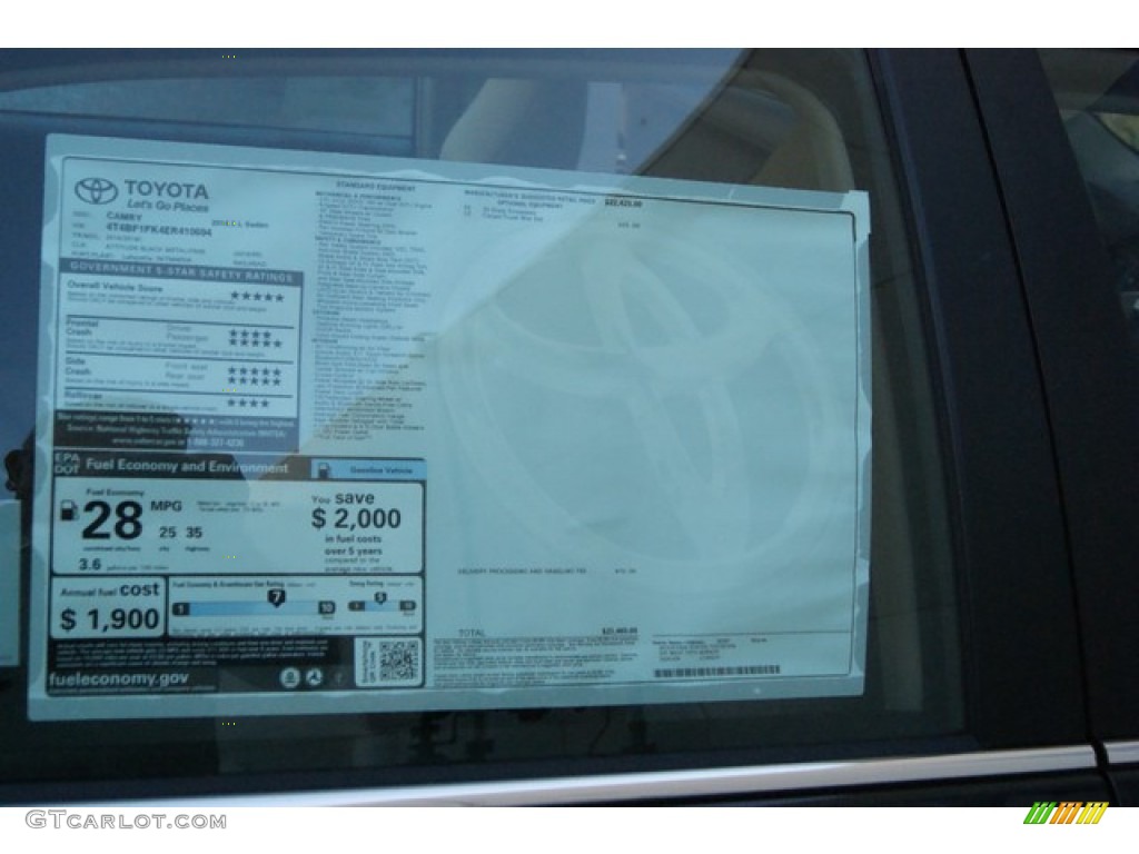 2014 Camry L - Attitude Black Metallic / Ivory photo #10