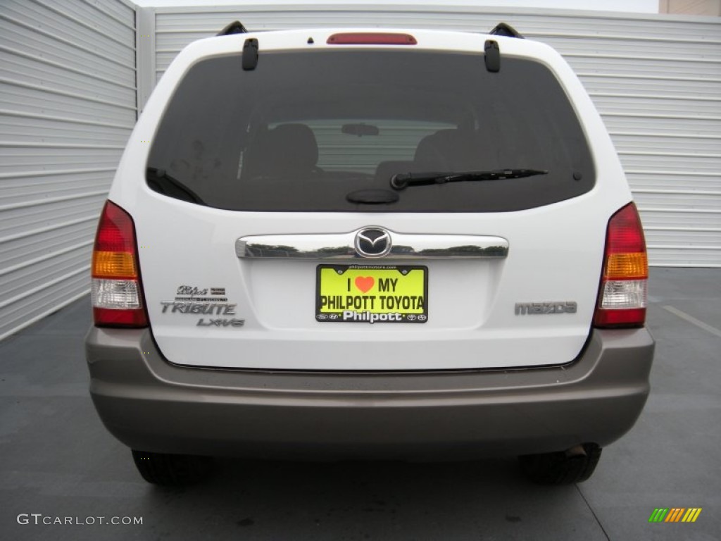2003 Tribute LX-V6 - Classic White / Medium Pebble Beige photo #5