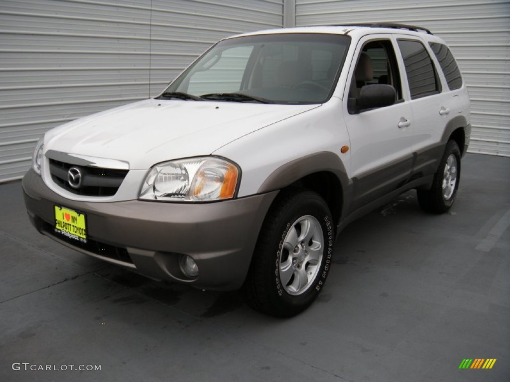 2003 Tribute LX-V6 - Classic White / Medium Pebble Beige photo #7