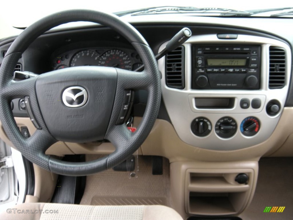 2003 Tribute LX-V6 - Classic White / Medium Pebble Beige photo #33