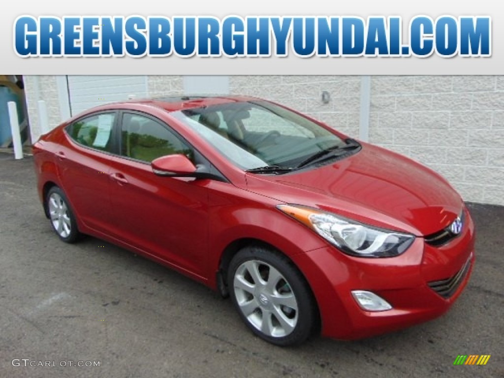2013 Elantra Limited - Sparkling Ruby / Beige photo #1
