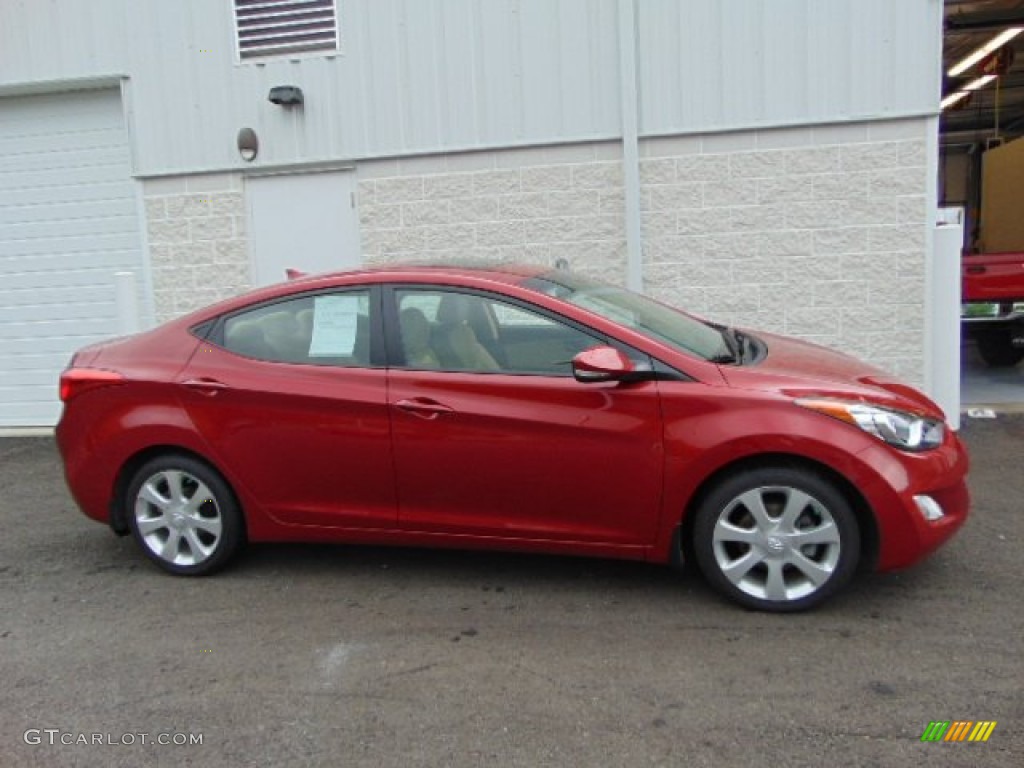 2013 Elantra Limited - Sparkling Ruby / Beige photo #2