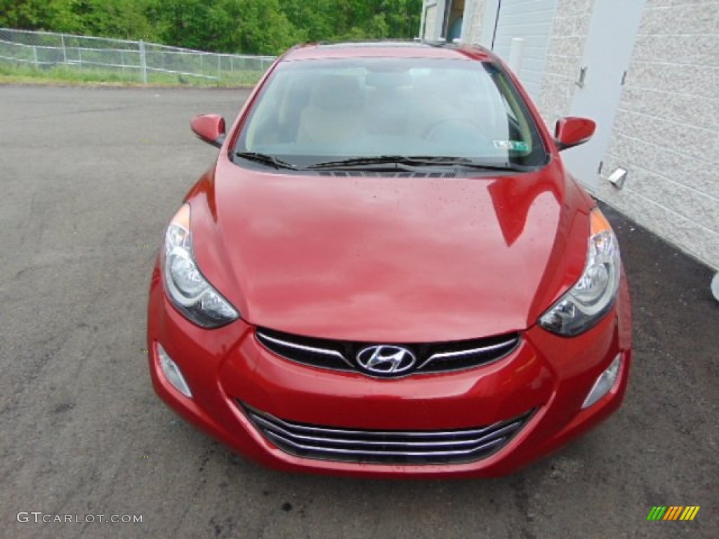 2013 Elantra Limited - Sparkling Ruby / Beige photo #5