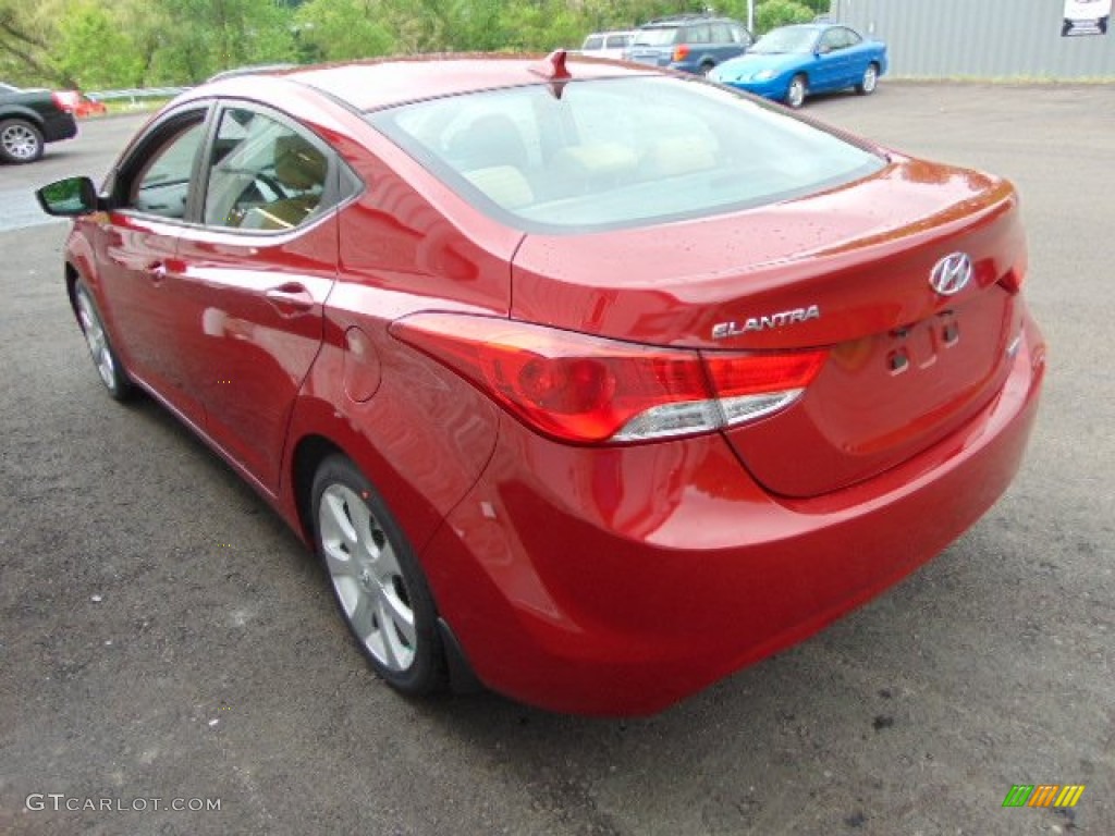 2013 Elantra Limited - Sparkling Ruby / Beige photo #7