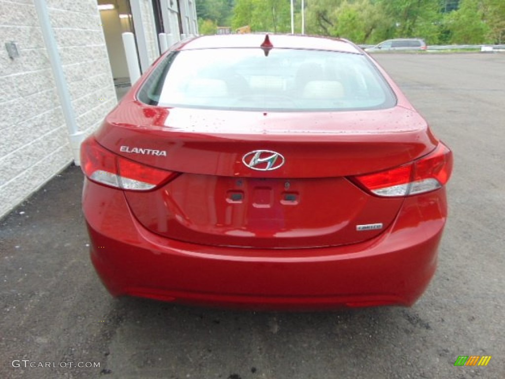 2013 Elantra Limited - Sparkling Ruby / Beige photo #8