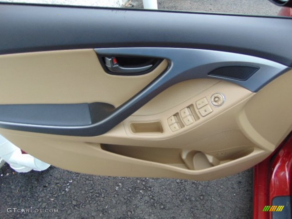 2013 Elantra Limited - Sparkling Ruby / Beige photo #11
