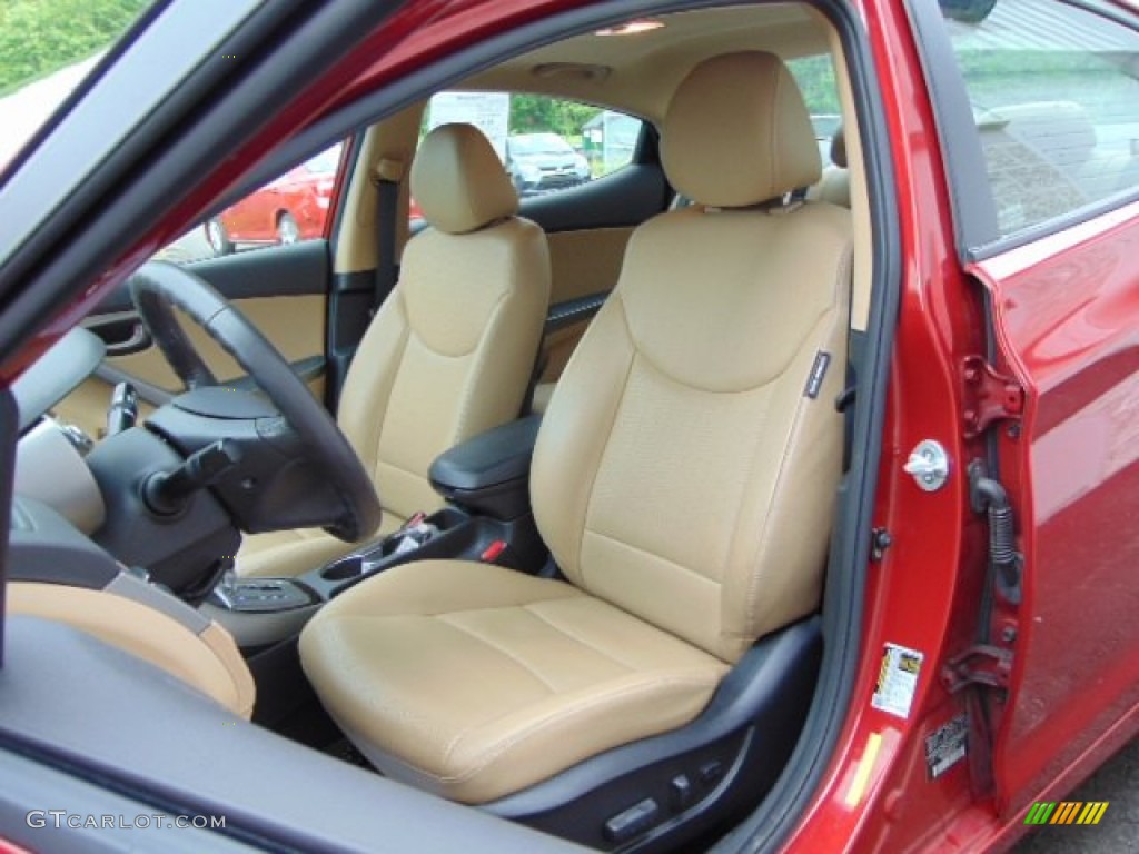 2013 Elantra Limited - Sparkling Ruby / Beige photo #13