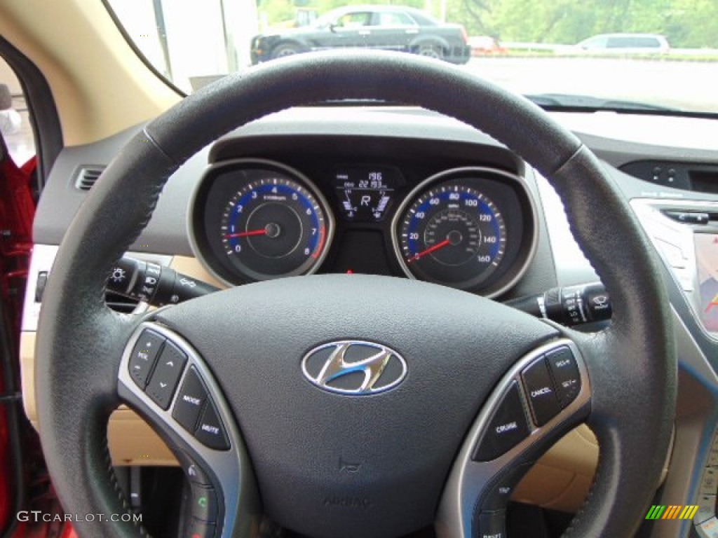2013 Elantra Limited - Sparkling Ruby / Beige photo #20